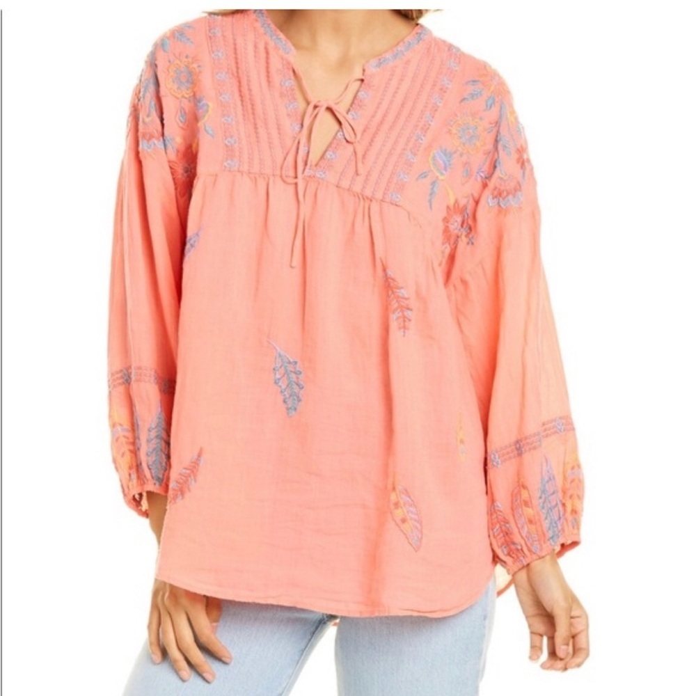 Johnny Was Bereginia Blouse coral S